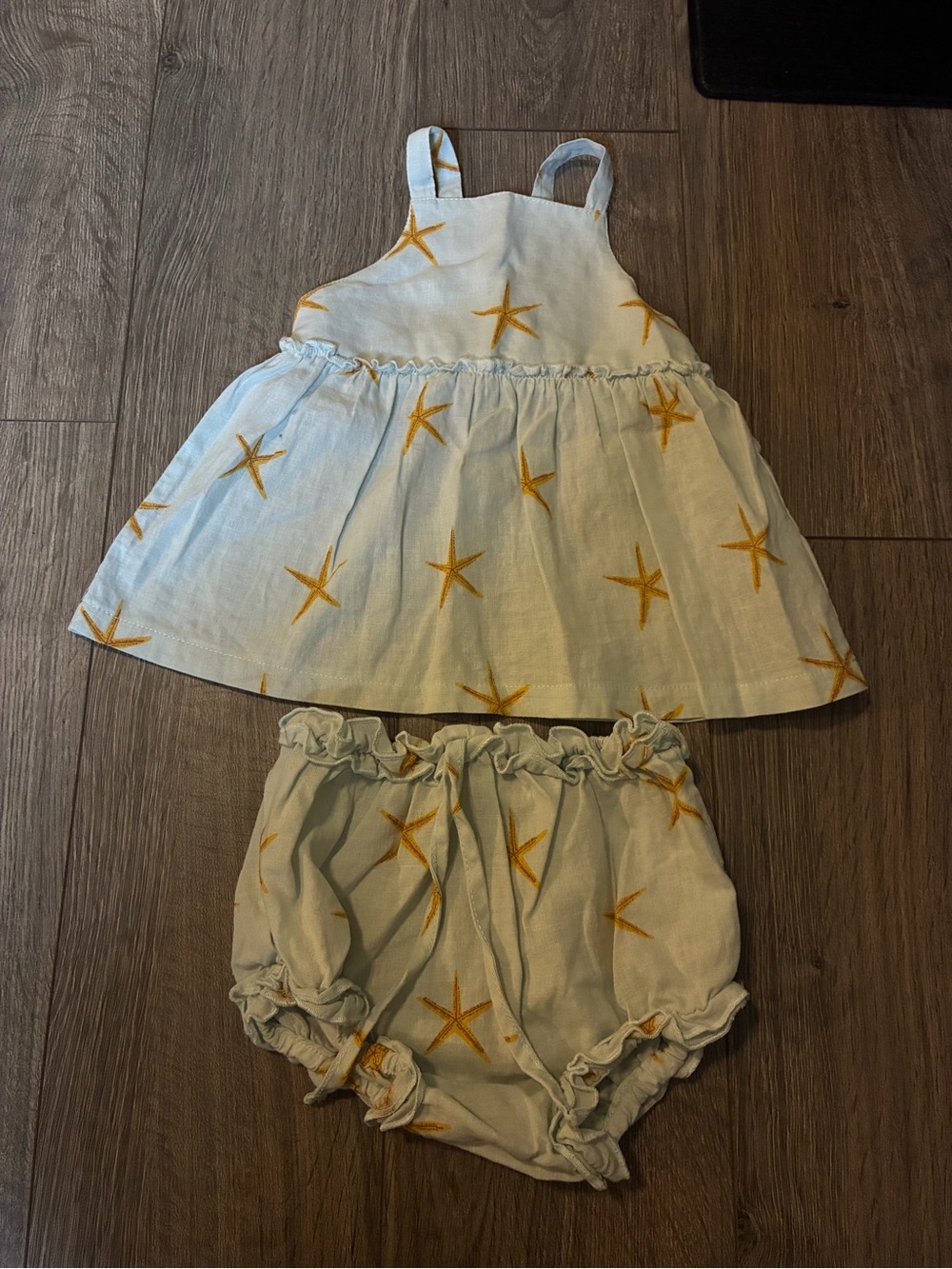 Fin + Vince Picnic Tunic and Bloomer Set Starfish 6-12M